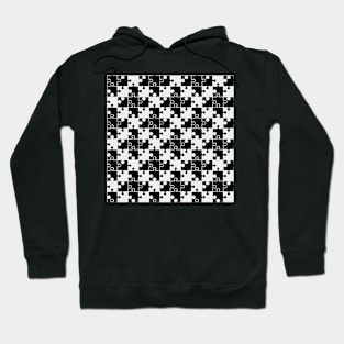 Black and white geometric puzzle design Hoodie